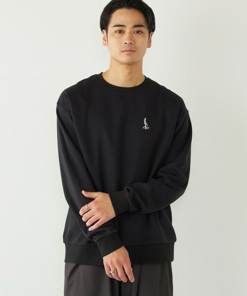 SHIPS / シップス スウェット | 《予約》SHIPS Colors:ワンポイント刺繍 ハイスペック スウェット◆（ブラック）