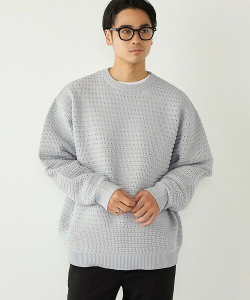 SHIPS / シップス ニット・セーター | 《予約》SHIPS Colors:〈洗濯機可能〉スポンジ メッシュ ニット◆ | 詳細8