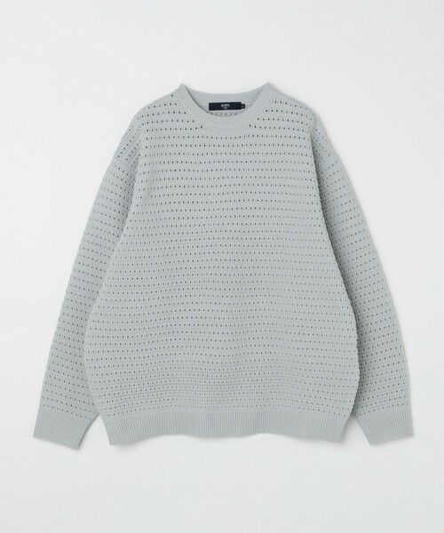 SHIPS / シップス ニット・セーター | 《予約》SHIPS Colors:〈洗濯機可能〉スポンジ メッシュ ニット◆（ライトグレー）