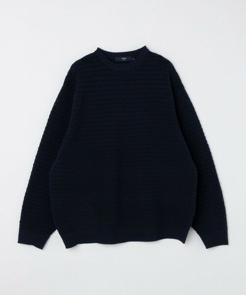 SHIPS / シップス ニット・セーター | 《予約》SHIPS Colors:〈洗濯機可能〉スポンジ メッシュ ニット◆（ネイビー）