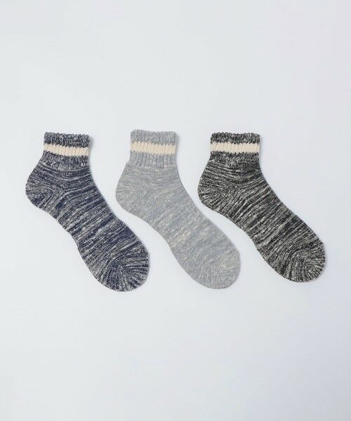 SHIPS / シップス ソックス | SHIPS Colors:3足組 スラブ ソックス（ダークグレー）