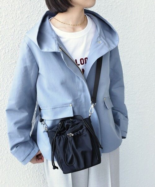 SHIPS / シップス ショルダーバッグ | 《予約》SHIPS Colors:ナイロン ギャザー ミニ ショルダーバッグ◆（ブラック）