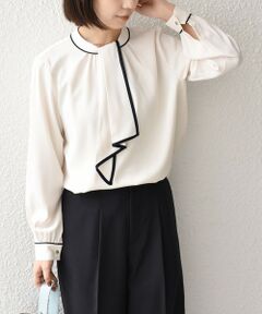 SHIPS / シップス シャツ・ブラウス | 《予約》SHIPS Colors:〈手洗い可能〉バイカラー トリム ボウタイ ブラウス◆
