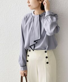 SHIPS / シップス シャツ・ブラウス | 《予約》SHIPS Colors:〈手洗い可能〉バイカラー トリム ボウタイ ブラウス◆