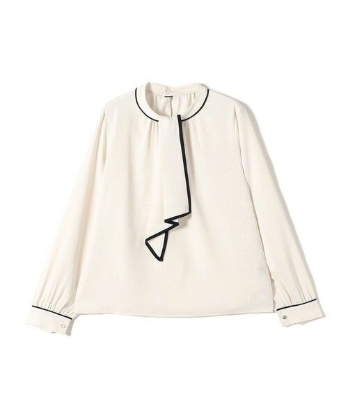 SHIPS / シップス シャツ・ブラウス | 《予約》SHIPS Colors:〈手洗い可能〉バイカラー トリム ボウタイ ブラウス◆ | 詳細1