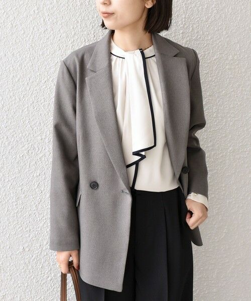 SHIPS / シップス シャツ・ブラウス | 《予約》SHIPS Colors:〈手洗い可能〉バイカラー トリム ボウタイ ブラウス◆ | 詳細10