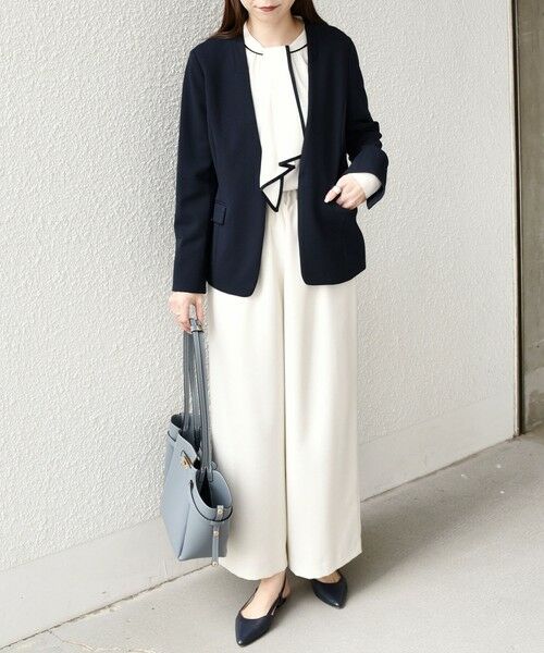 SHIPS / シップス シャツ・ブラウス | 《予約》SHIPS Colors:〈手洗い可能〉バイカラー トリム ボウタイ ブラウス◆ | 詳細15