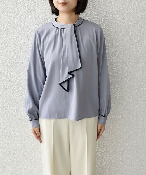 SHIPS / シップス シャツ・ブラウス | 《予約》SHIPS Colors:〈手洗い可能〉バイカラー トリム ボウタイ ブラウス◆ | 詳細26