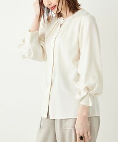 《予約》SHIPS Colors:〈洗濯機可能〉ジョーゼット タックスリーブ ブラウス2◆