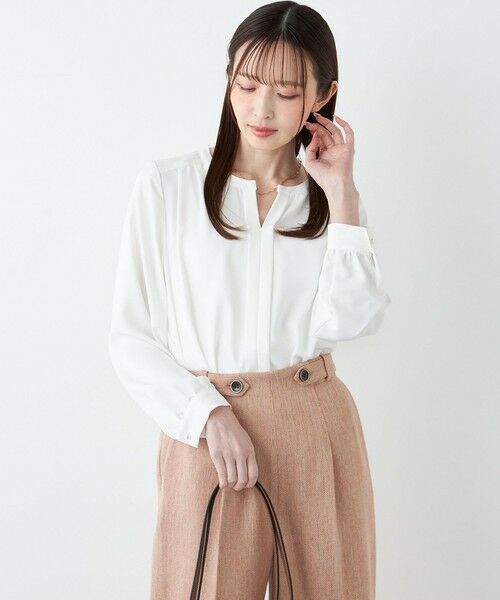 SHIPS / シップス シャツ・ブラウス | 《予約》SHIPS Colors:〈手洗い可能〉2WAY ノーカラー ブラウス◆（ホワイト）