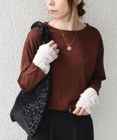 SHIPS / シップス Tシャツ | 《追加・新色予約》【WEB限定】SHIPS Colors:〈手洗い可能〉レース 切替スリーブ カットソー◆
