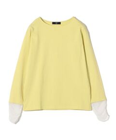 SHIPS / シップス Tシャツ | 《予約》SHIPS Colors:〈手洗い可能〉レース 切替スリーブ カットソー◆