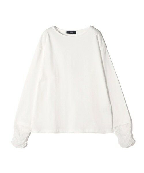 SHIPS / シップス Tシャツ | 《予約》SHIPS Colors:〈手洗い可能〉レース 切替スリーブ カットソー◆ | 詳細1