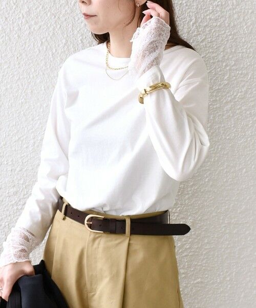 SHIPS / シップス Tシャツ | 《予約》SHIPS Colors:〈手洗い可能〉レース 切替スリーブ カットソー◆ | 詳細5