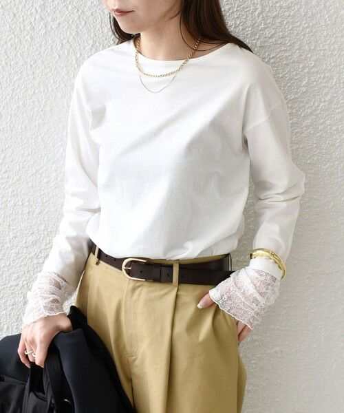 SHIPS / シップス Tシャツ | 《予約》SHIPS Colors:〈手洗い可能〉レース 切替スリーブ カットソー◆ | 詳細6
