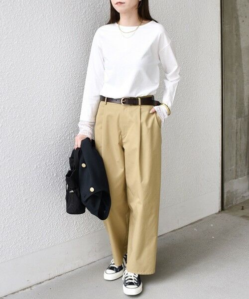 SHIPS / シップス Tシャツ | 《予約》SHIPS Colors:〈手洗い可能〉レース 切替スリーブ カットソー◆ | 詳細7