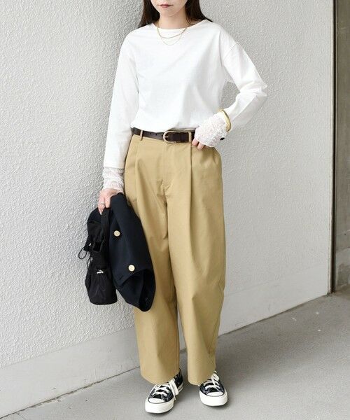 SHIPS / シップス Tシャツ | 《予約》SHIPS Colors:〈手洗い可能〉レース 切替スリーブ カットソー◆ | 詳細8