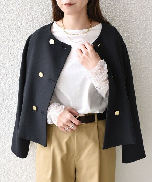 SHIPS / シップス Tシャツ | 《予約》SHIPS Colors:〈手洗い可能〉レース 切替スリーブ カットソー◆ | 詳細10