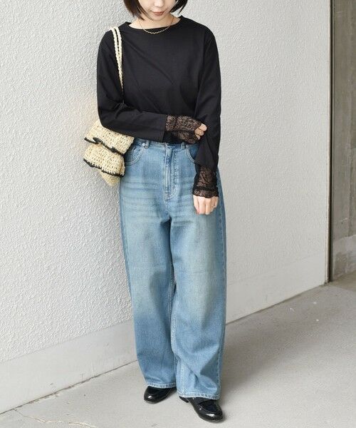 SHIPS / シップス Tシャツ | 《予約》SHIPS Colors:〈手洗い可能〉レース 切替スリーブ カットソー◆ | 詳細22