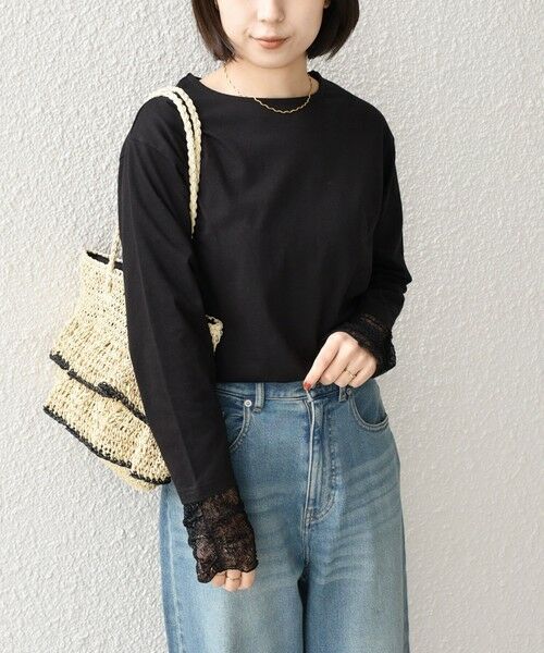 SHIPS / シップス Tシャツ | 《予約》SHIPS Colors:〈手洗い可能〉レース 切替スリーブ カットソー◆ | 詳細25