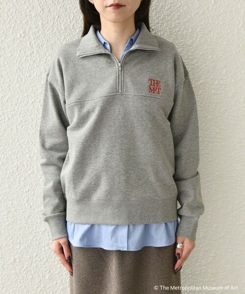 SHIPS / シップス スウェット | SHIPS Colors:The Met コラボ エンブロイダリー ハーフ ジップ スウェット | 詳細3