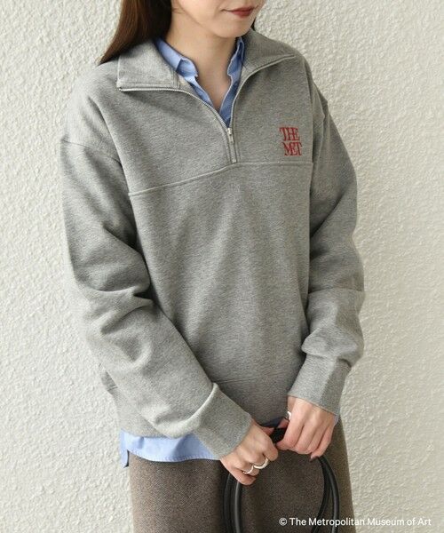 SHIPS / シップス スウェット | SHIPS Colors:The Met コラボ エンブロイダリー ハーフ ジップ スウェット | 詳細9