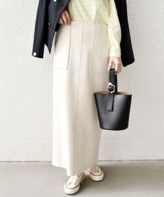 SHIPS / シップス ロング・マキシ丈スカート | 《予約》SHIPS Colors:〈手洗い可能〉リブ ダンボール タイト スカート◆