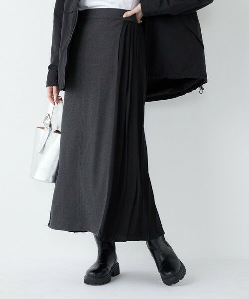 SHIPS / シップス ロング・マキシ丈スカート | SHIPS Colors:〈手洗い可能〉プリーツ コンビ スカート | 詳細4