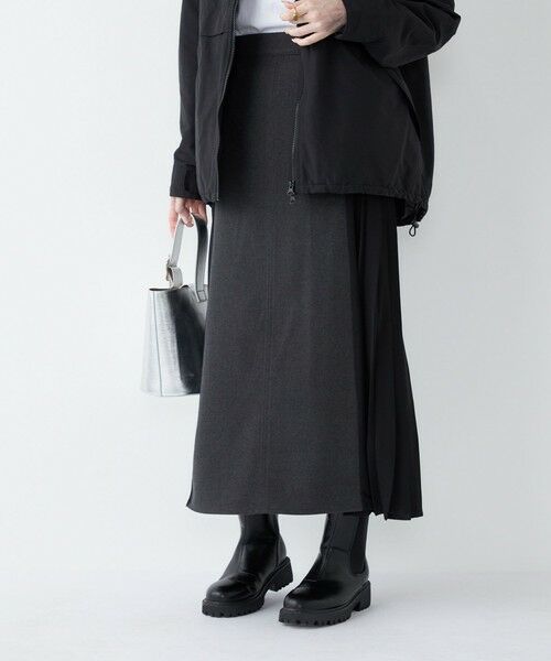 SHIPS / シップス ロング・マキシ丈スカート | SHIPS Colors:〈手洗い可能〉プリーツ コンビ スカート | 詳細5