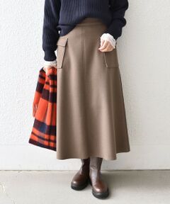 SHIPS / シップス ロング・マキシ丈スカート | SHIPS Colors:〈手洗い可能〉ジャージーメルトン ポケット フレアスカート2◇