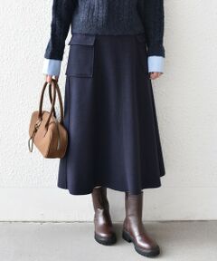《予約》SHIPS Colors:〈手洗い可能〉ジャージーメルトン ポケット フレアスカート2