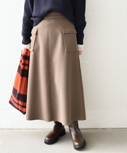 SHIPS / シップス ロング・マキシ丈スカート | SHIPS Colors:〈手洗い可能〉ジャージーメルトン ポケット フレアスカート2◇ | 詳細5