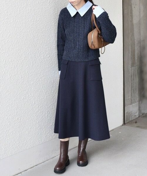 SHIPS / シップス ロング・マキシ丈スカート | 《予約》SHIPS Colors:〈手洗い可能〉ジャージーメルトン ポケット フレアスカート2 | 詳細30
