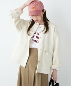 SHIPS / シップス Gジャン・デニムジャケット | 《予約》SHIPS Colors:〈洗濯機可能〉デニム ノーカラー ジャケット◆