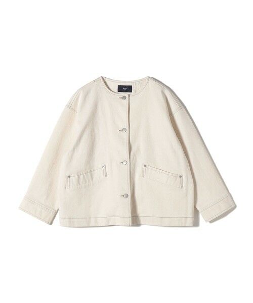 SHIPS / シップス Gジャン・デニムジャケット | 《予約》SHIPS Colors:〈洗濯機可能〉デニム ノーカラー ジャケット◆ | 詳細1