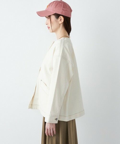 SHIPS / シップス Gジャン・デニムジャケット | 《予約》SHIPS Colors:〈洗濯機可能〉デニム ノーカラー ジャケット◆ | 詳細4