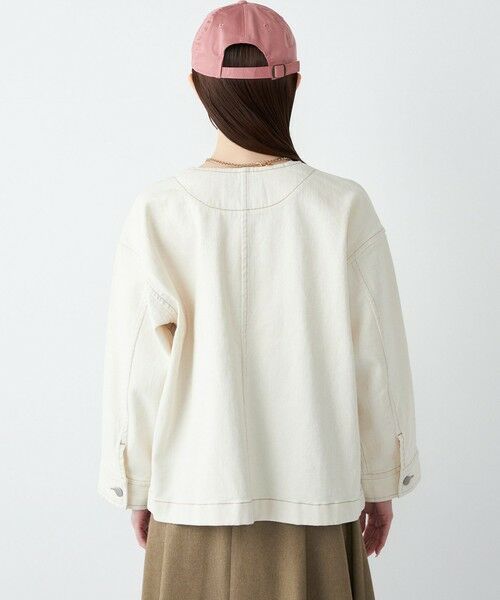 SHIPS / シップス Gジャン・デニムジャケット | 《予約》SHIPS Colors:〈洗濯機可能〉デニム ノーカラー ジャケット◆ | 詳細5