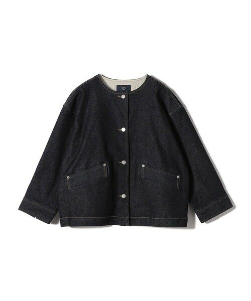 SHIPS / シップス Gジャン・デニムジャケット | 《予約》SHIPS Colors:〈洗濯機可能〉デニム ノーカラー ジャケット◆ | 詳細14