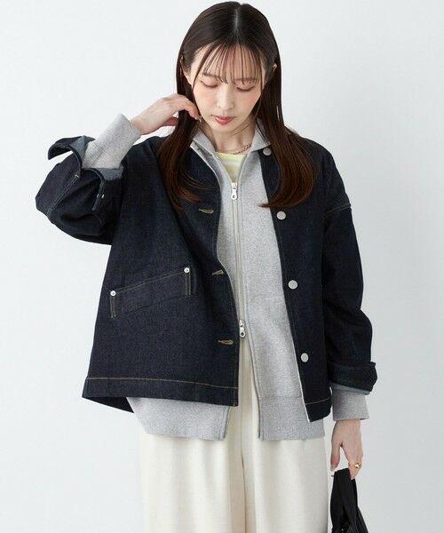 SHIPS / シップス Gジャン・デニムジャケット | 《予約》SHIPS Colors:〈洗濯機可能〉デニム ノーカラー ジャケット◆ | 詳細26