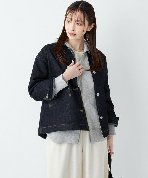 SHIPS / シップス Gジャン・デニムジャケット | 《予約》SHIPS Colors:〈洗濯機可能〉デニム ノーカラー ジャケット◆ | 詳細27