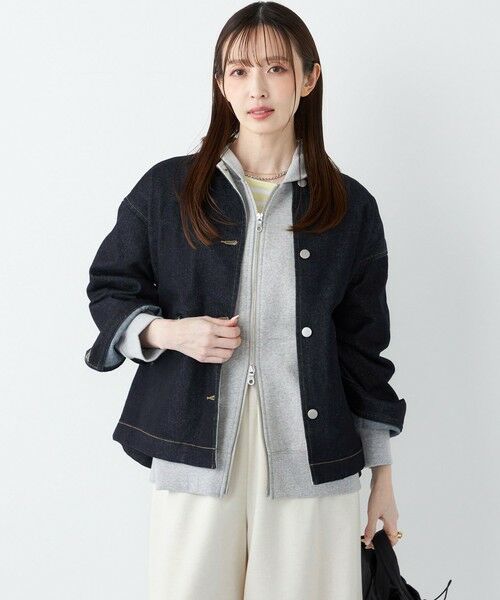 SHIPS / シップス Gジャン・デニムジャケット | 《予約》SHIPS Colors:〈洗濯機可能〉デニム ノーカラー ジャケット◆ | 詳細28