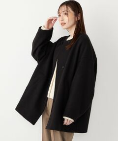 SHIPS / シップス その他アウター | 《予約》SHIPS Colors:〈手洗い可能〉ジャージーメルトン ノーカラー コート 2