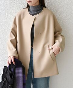 SHIPS / シップス その他アウター | SHIPS Colors:〈手洗い可能〉ジャージーメルトン ノーカラー コート 2◇