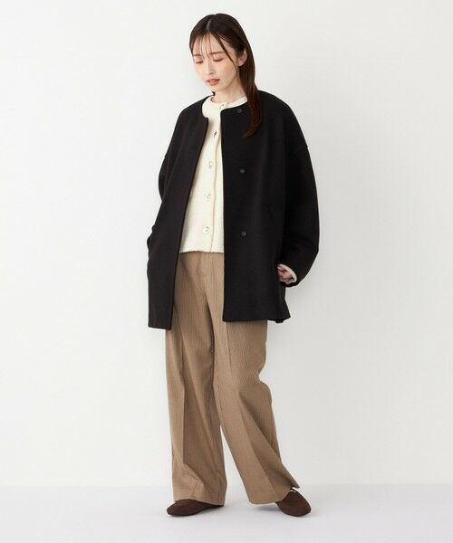 SHIPS / シップス その他アウター | 《予約》SHIPS Colors:〈手洗い可能〉ジャージーメルトン ノーカラー コート 2 | 詳細6