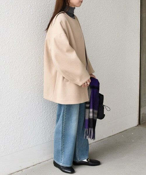 SHIPS / シップス その他アウター | SHIPS Colors:〈手洗い可能〉ジャージーメルトン ノーカラー コート 2◇ | 詳細18