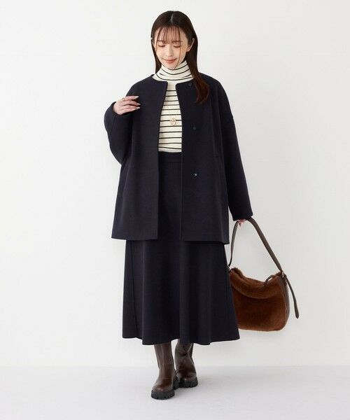 SHIPS / シップス その他アウター | SHIPS Colors:〈手洗い可能〉ジャージーメルトン ノーカラー コート 2◇ | 詳細25