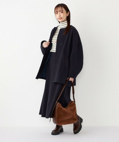 SHIPS / シップス その他アウター | 《予約》SHIPS Colors:〈手洗い可能〉ジャージーメルトン ノーカラー コート 2 | 詳細14