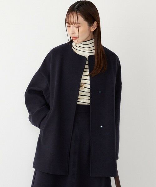 SHIPS / シップス その他アウター | SHIPS Colors:〈手洗い可能〉ジャージーメルトン ノーカラー コート 2◇ | 詳細28