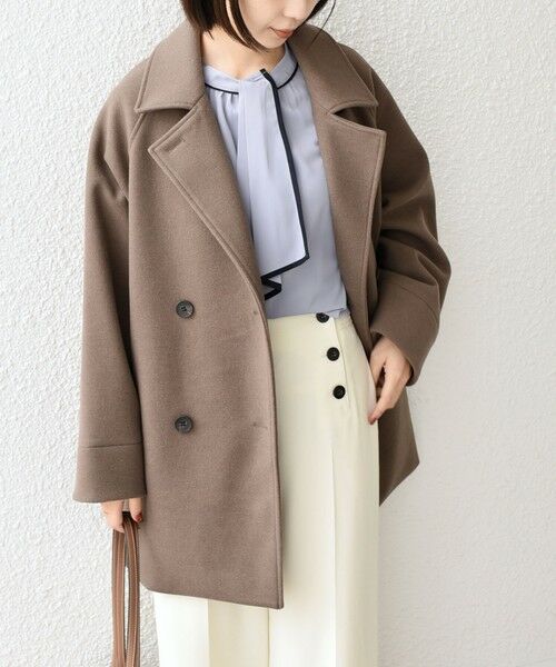 SHIPS / シップス ピーコート | SHIPS Colors:〈手洗い可能〉ジャージーメルトン ピーコート 2◇（ブラウン）