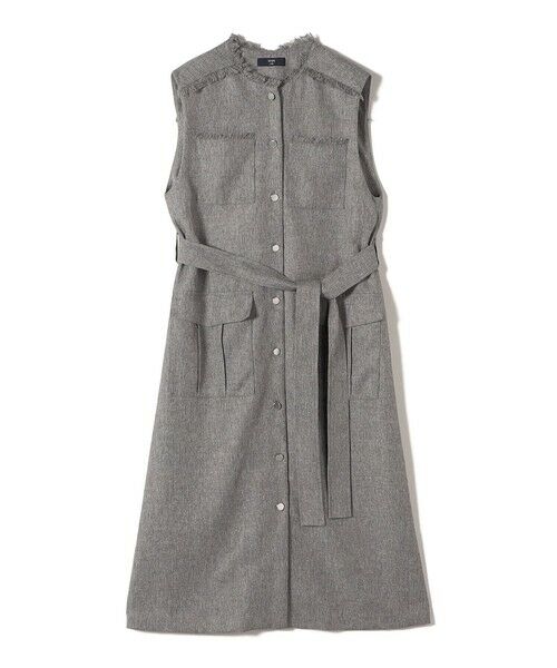 SHIPS / シップス ロング・マキシ丈ワンピース | SHIPS Colors:ミックスツイード フリンジ ワンピース 2◇（グレー）